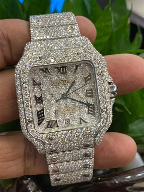 cartier watch with diamonds price|cartier men's watch with diamonds.